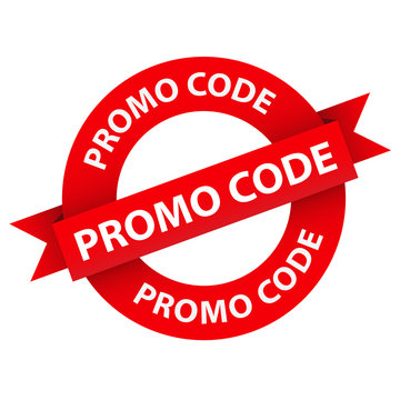 PROMO CODE Red Vector Marketing Stamp 