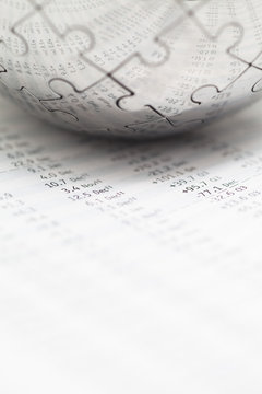 Globe puzzle on financial data