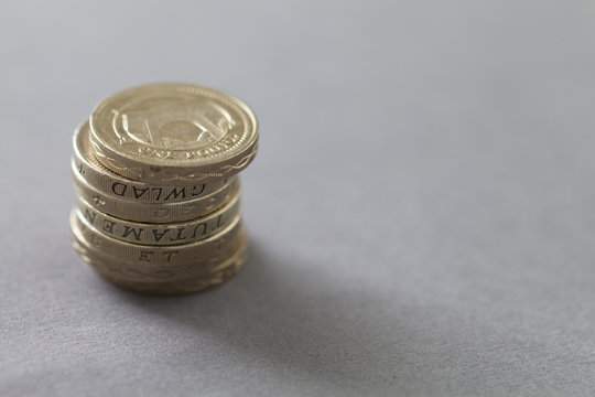 Stack Of One Pound Coins