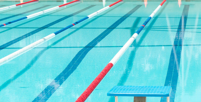 Lanes of a competition swimming pool