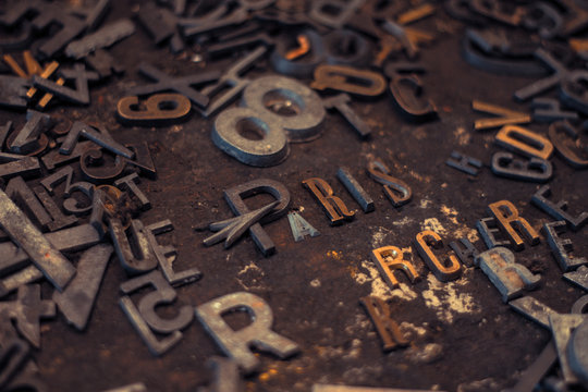 Paris in metal letters