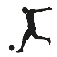 Fototapeta na wymiar Football player vector silhouette