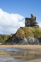 ballybunion castle with scafolding