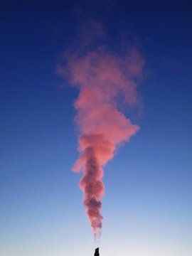 Canada, Ontario, Peterborough, Sunrise as seen through some smoke