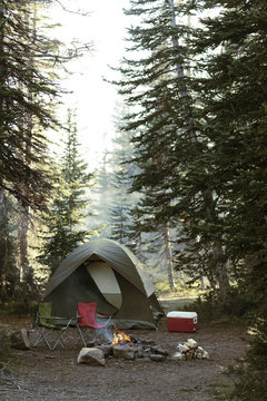 USA, Utah, Uinta National Forest, Empty camping place