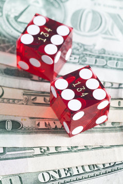 Dice on US currency