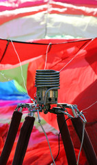 gas stove to heat the air in the balloon