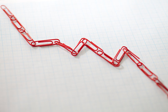 LInked paper clips on graph paper