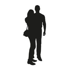 Couple vector silhouette
