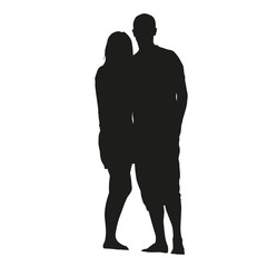Romantic couple. Vector silhouette