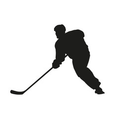 Obraz premium Hockey player. Vector silhouette