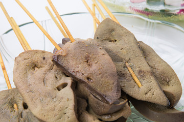 pork liver Satay with Peanut Sauce