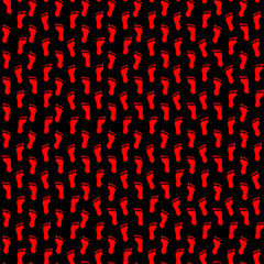 Plakat Footprints abstract pattern in red on a black background