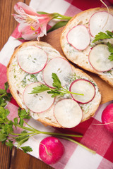 sandwich with radish
