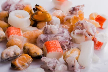 Gordijnen Mixed frozen seefood © orinocoArt