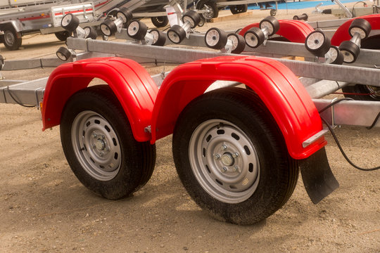 Large Container Trailer Chassis Used For Transporting Tractor