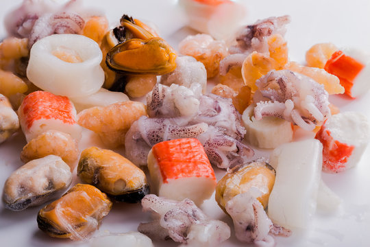 Mixed frozen seefood