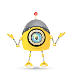 vector orange cartoon robot isolated on white