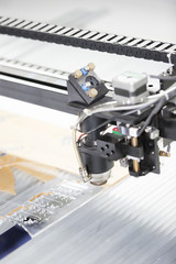 CNC Laser cutting machine cutting acrylic plate