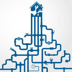 Water pipes and sewerage