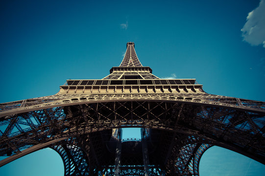 Low angle view of Eiffel Tower