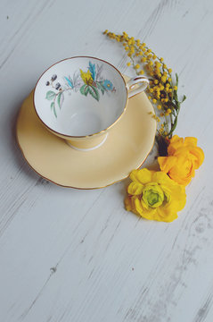 Vintage Yellow China Teacup 