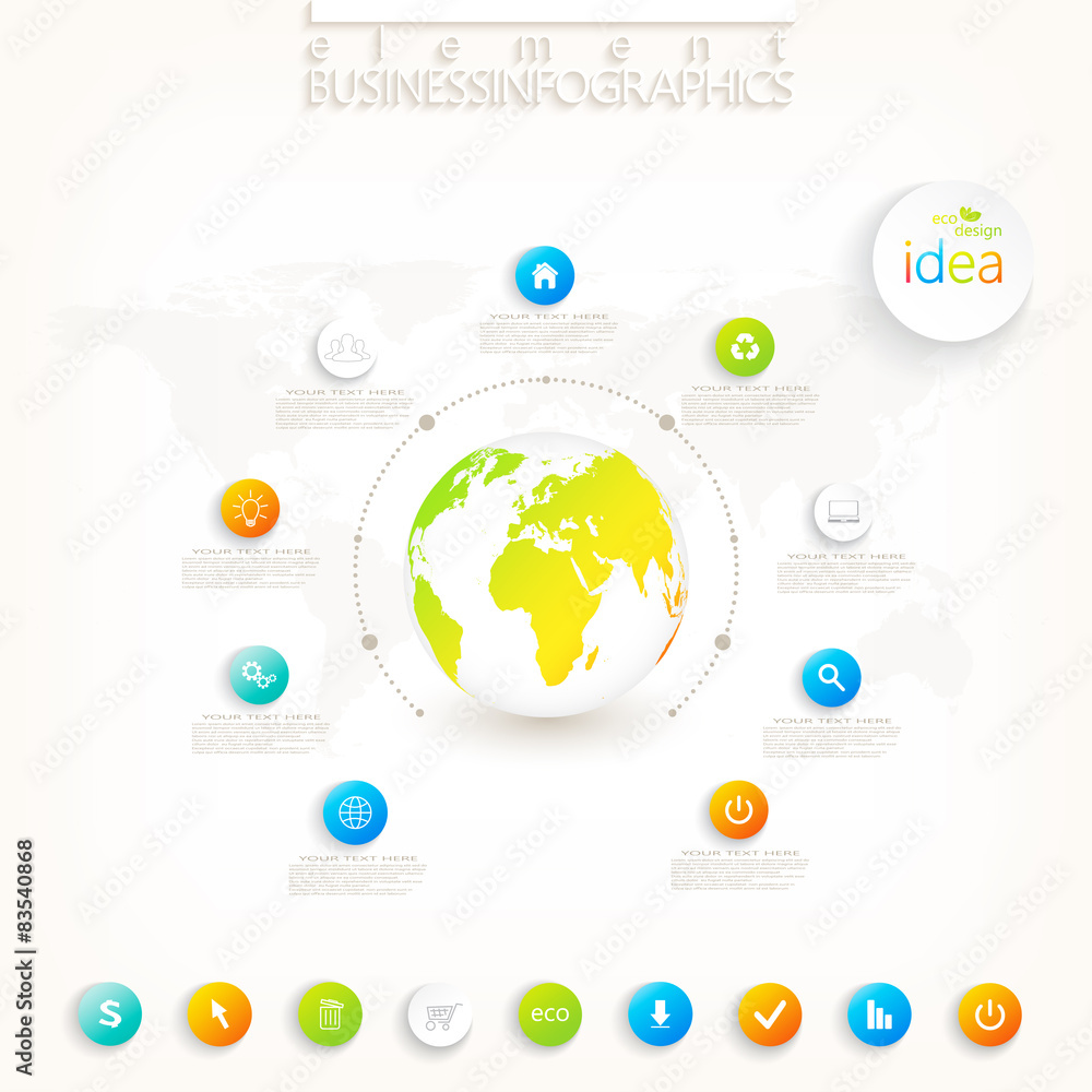 Poster Modern 3d infographic design with place for your text , workflow