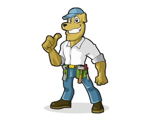 repair dog character image vector