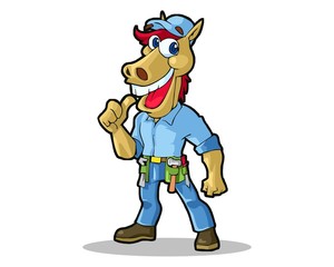 repair horse character image vector