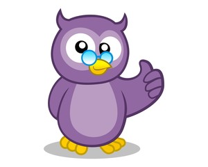 purple owl character image vector