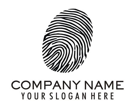 Black Fingerprints Logo Image Vector