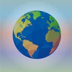 Map of the world on blur background