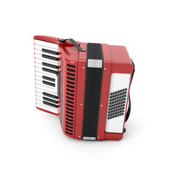 Retro accordion isolated on white