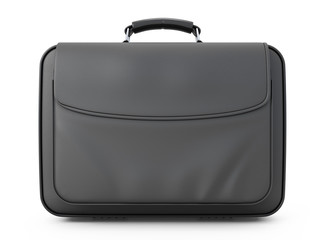 Leather briefcase for documents front view