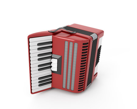 Accordion on a white