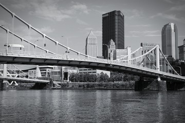 Fototapeta na wymiar Pittsburgh. Black and white.