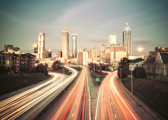 Obraz premium Vintage style image of Atlanta skyline