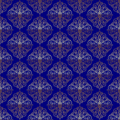 Seamless pattern with flourishes ornament elements 