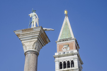 Fototapeta na wymiar View of San Marco Campanile tower in Venice, Italy