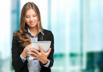 Businesswoman using a tablet