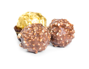Chocolate candies in form of balls