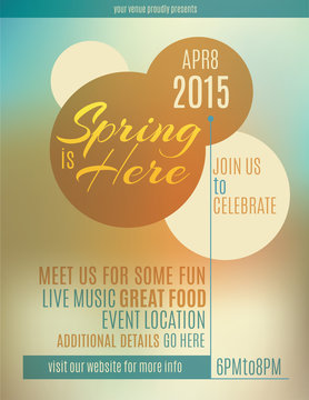 Live music festival spring poster or flyer design template