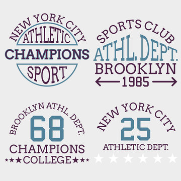 athletic nyc logo typography, t-shirt graphics. Vector illustrat