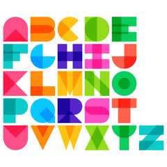 Vector illustration of color font