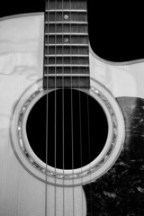 Part of guitar body close up 