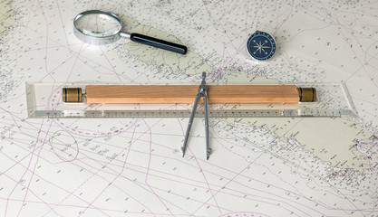 Map and magnifying glass