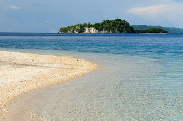 Beach with the crystal-clear water