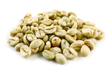 Coffee beans isolated on white