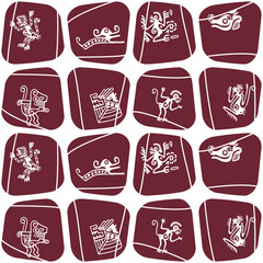 Seamless background with American Indians relics