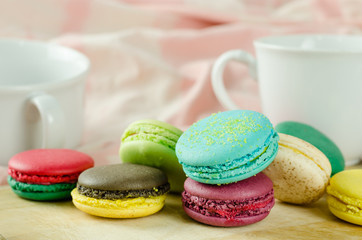 Macaron many colors in the morning